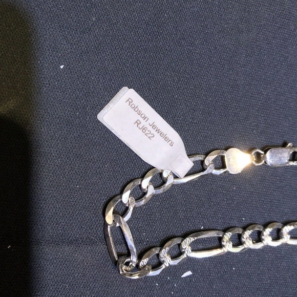 Bracelet Sterling Silver 925 Figaro Link Chain Claw Clasp Stamped Italy - Picture 1 of 4